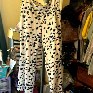 White and Black Patterned Pants